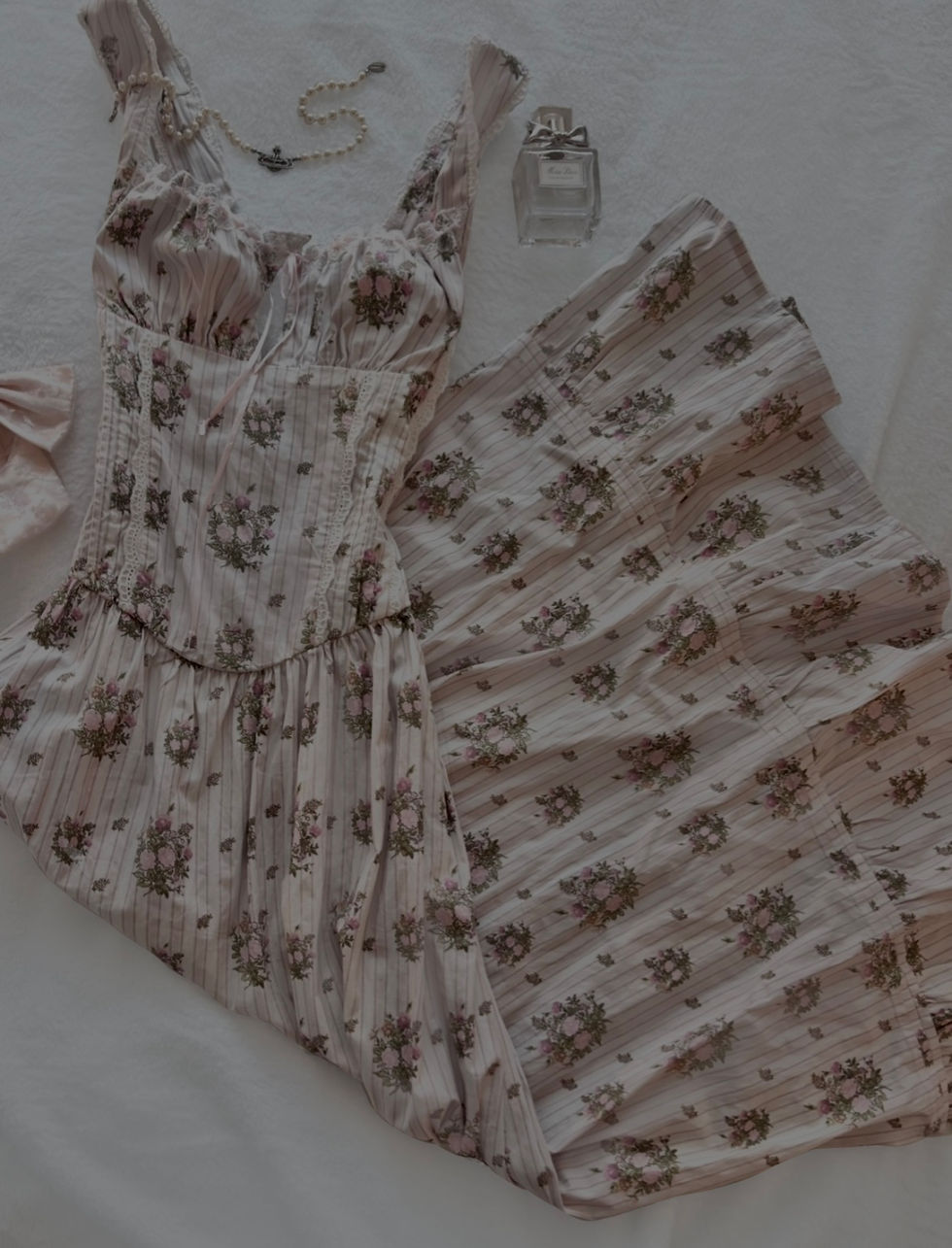 Thumbnail: ❀ Floral Cottagecore Dollette Corset Maxi Dress ❀