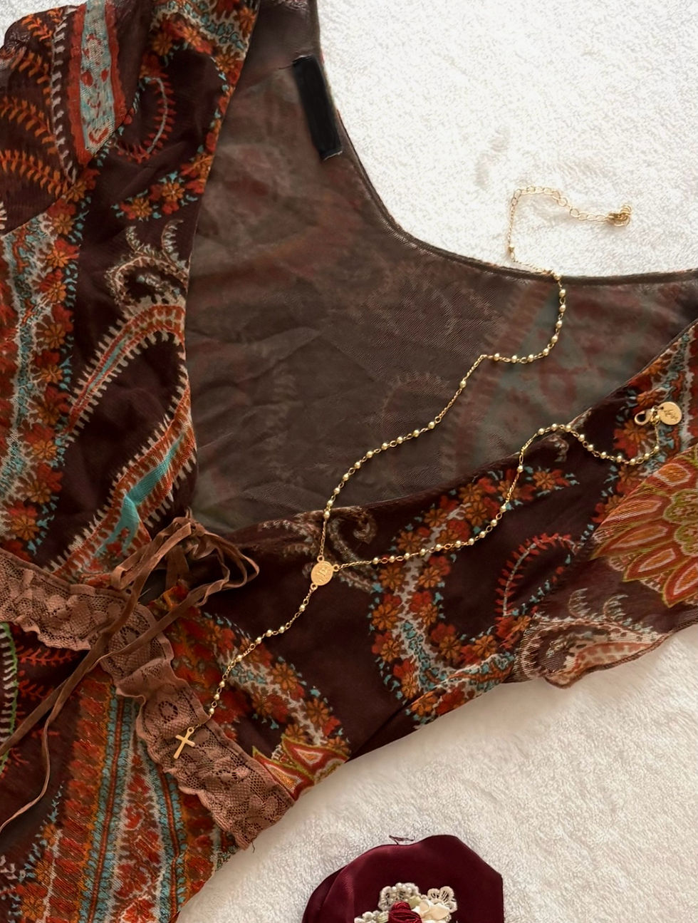 Thumbnail: ❀ Autumn Graphic Retro-Vintage Babydoll Cami ❀