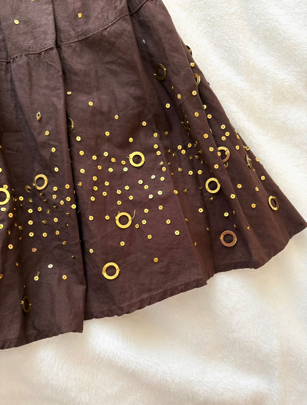 Thumbnail: ❀ Retro-Vintage Golden Detailed Beaded Midi Skirt ❀