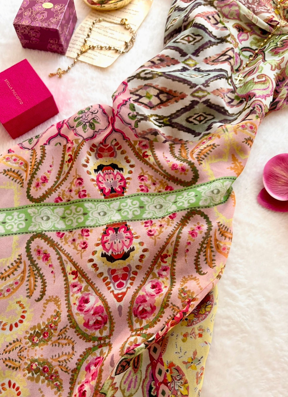 Thumbnail: ❀ Draped Patch-Work Ruffle Trimmed Maxi Dress ❀