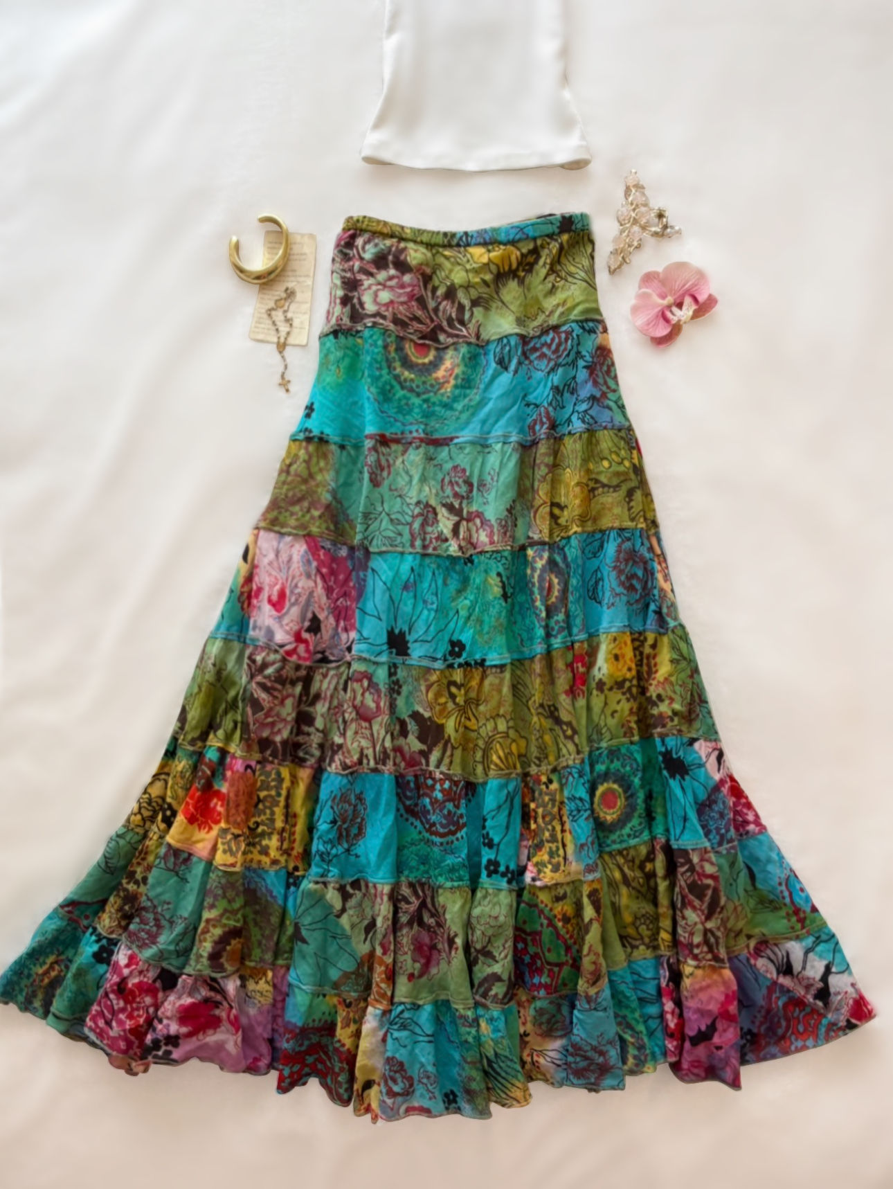 ❀ Summertime Jungle Style Patch-Work Skirt ❀