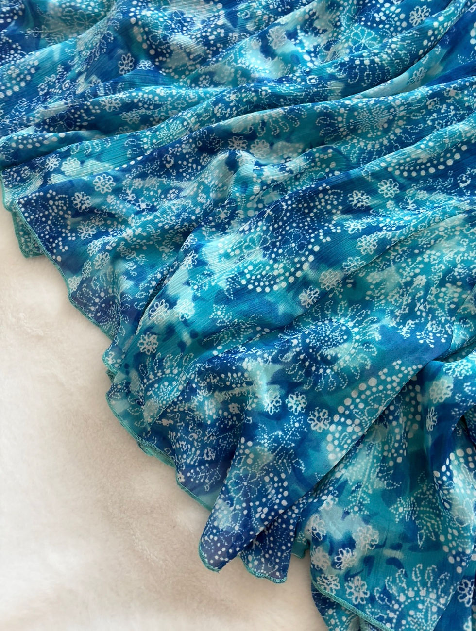 Thumbnail: ❀ Oceanic Flowing Ruffle Trimmed H2O Skirt ❀
