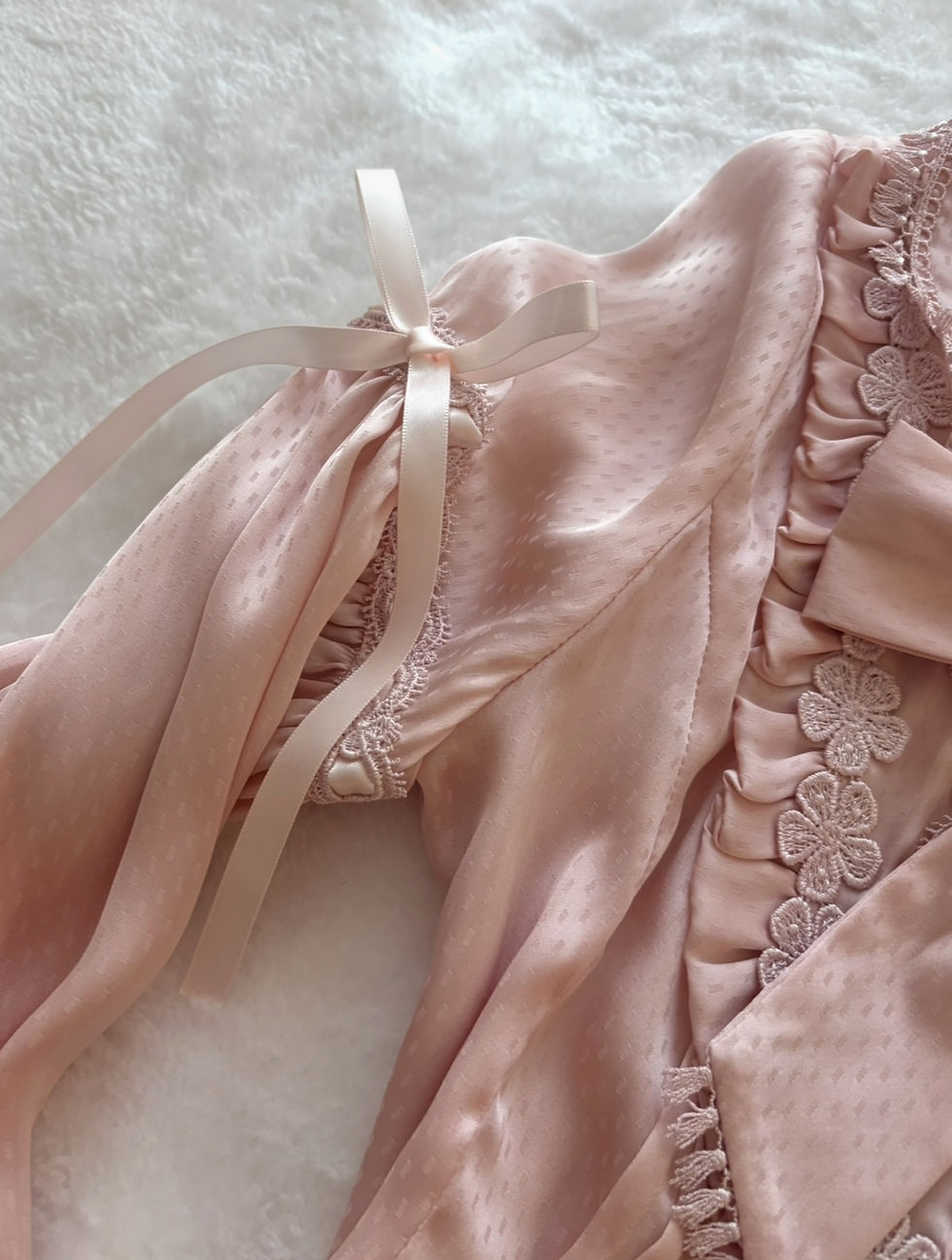 Thumbnail: ❀ Pillow Talk Dollette Ribbon Tied Pink Shirt  ❀