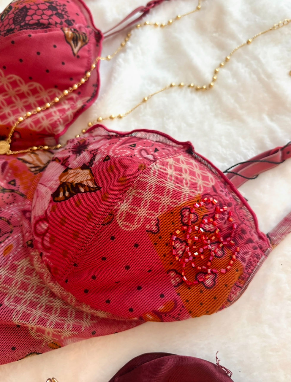 Thumbnail: ❀ True Vintage Indie Red Chest Flattering Cami ❀