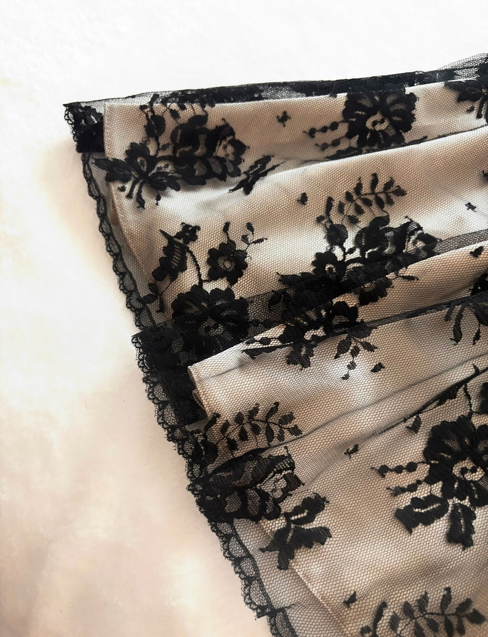 Thumbnail: ❀ 1990s Black Lace Waist Flattering Midi Dress ❀