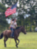 Sahale on a ride during the singing of the national anthem.
