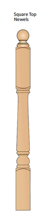 Traditional Square Top Newel