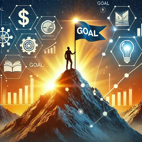 DALL·E 2025-02-19 12.19.08 - A symbolic representation of goals and objectives. The image