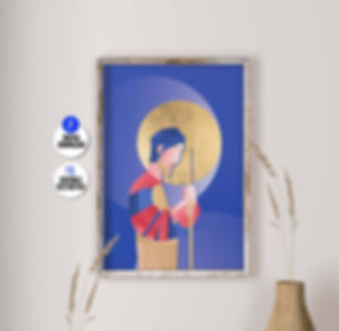Thánh Giuse Thinh Lặng, Cầu Nguyện Vector,  Illustration, PrintableWall