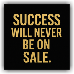 Success Will Never Be On Sale: The Cost of Building Something Real