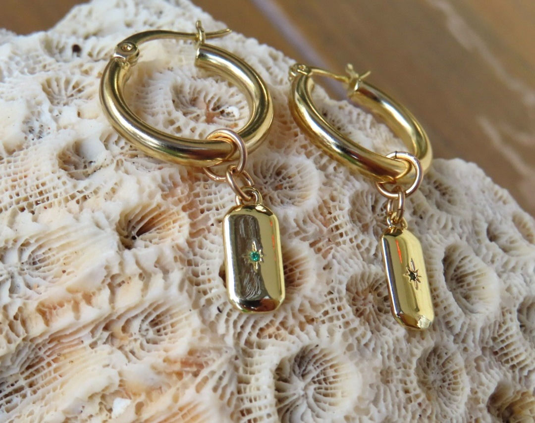 Zircon Earrings Gold