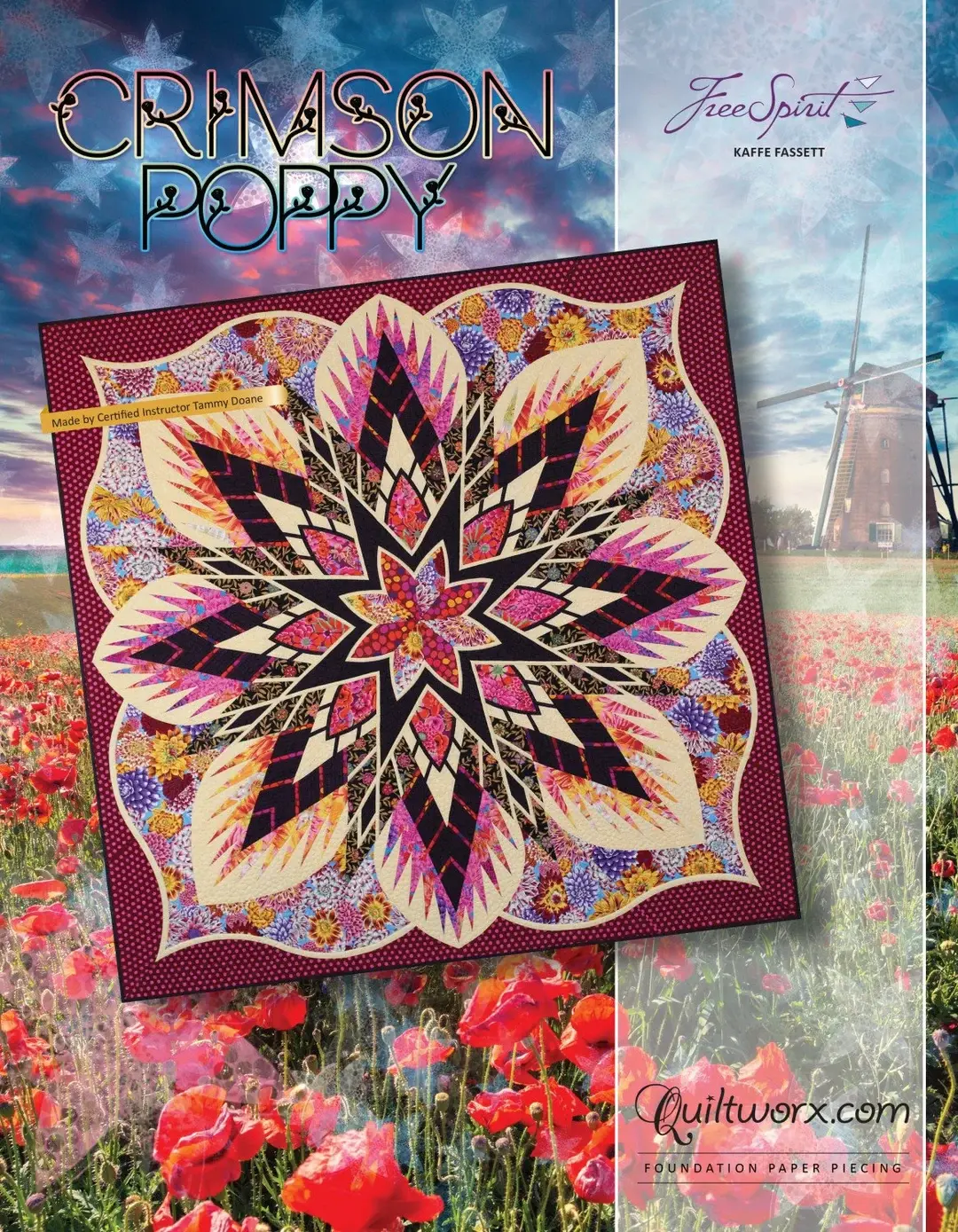 Quiltworx - Crimson Poppy Pattern and Papers