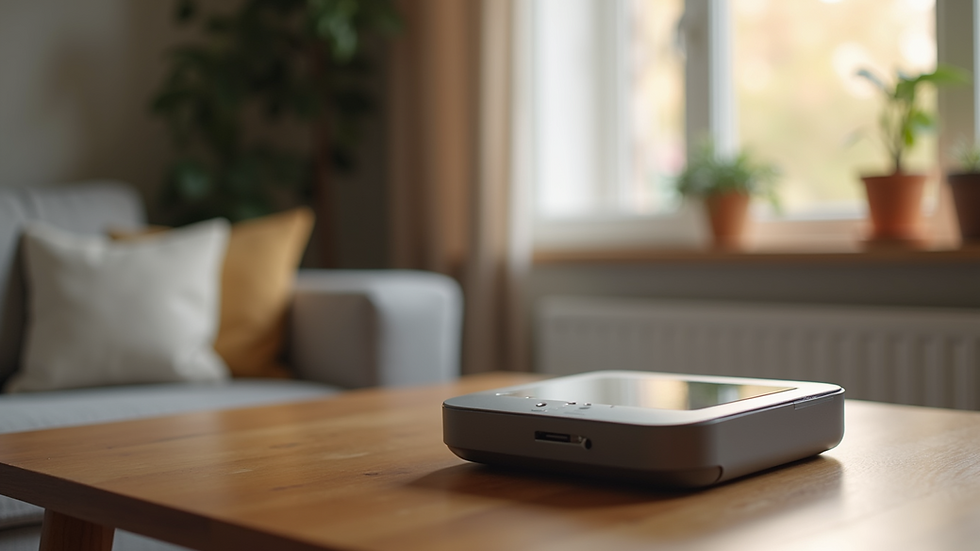 Eye-level view of a modern home health screening device