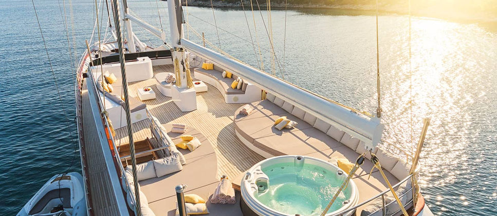 Sundeck of the Lady Gita gulet with jacuzzi