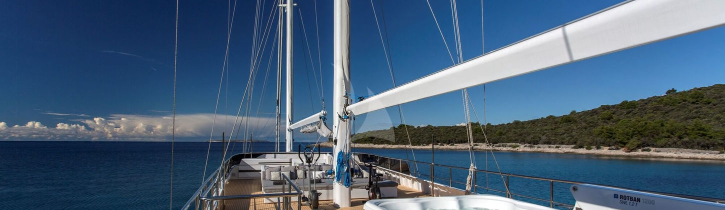 On-deck Jacuzzi area on the sun deck of Gulet Aurum Sky