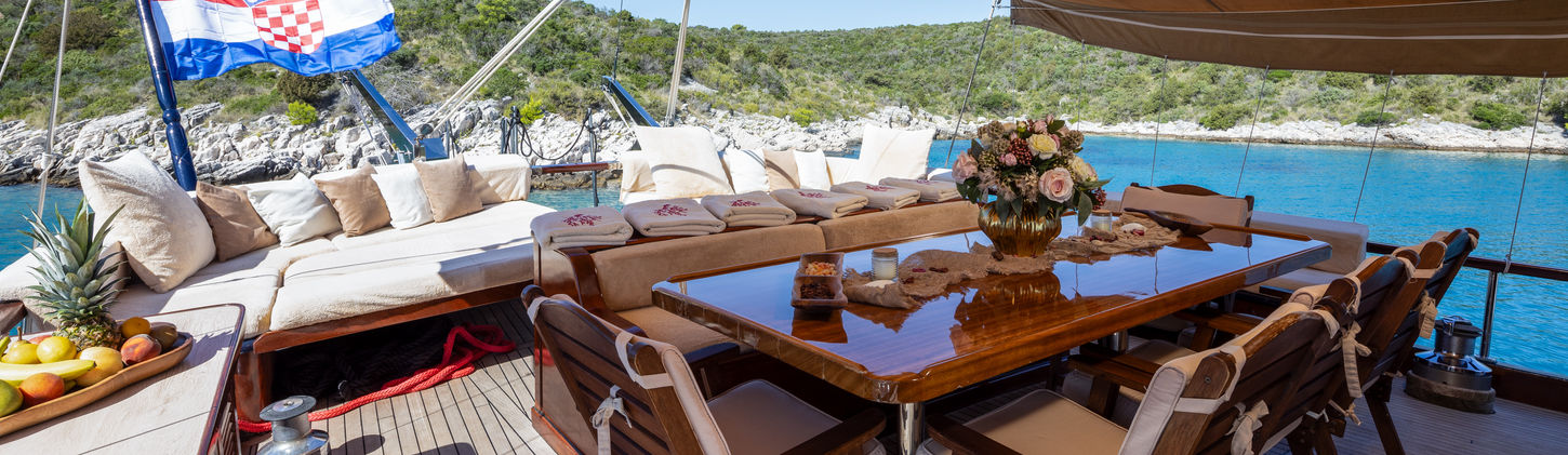 Spacious deck of the Pacha gulet charter