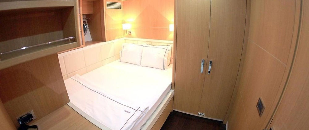 Zelda gulet guest double cabin interior with private bathroom
