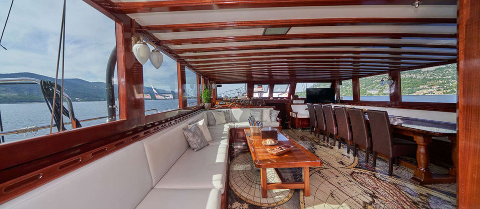 Gulet Stella Maris Interior Saloon and Entertainment Area