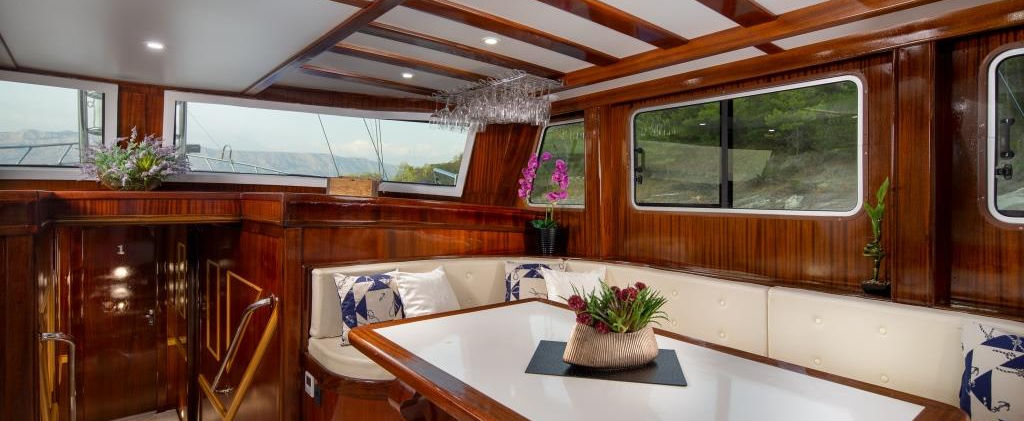 Modern Interior Saloon and Lounge Area Gulet Saint Luca