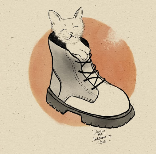 digital art of cat in boot