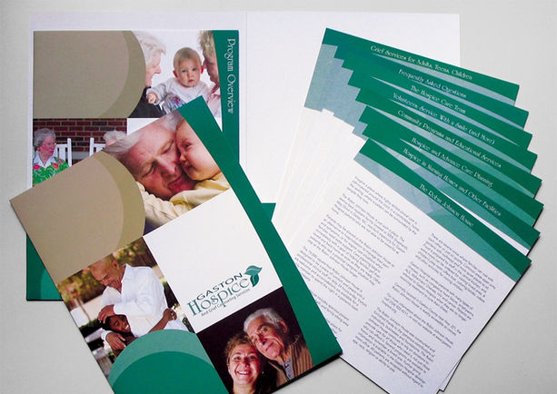 Gaston Hospice
Promotional Kit samples spread on a surface