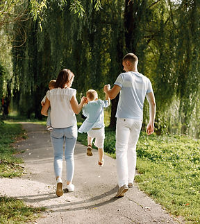 mother-father-older-son-little-baby-daughter-walking-park-family-wearing-white-light-blue-