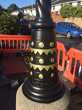Lamp post intricate gold paint