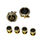 Thumbnail: Freemason Masonic Cufflinks Black Gold Crystal Compass Cufflinks & shirt Studs