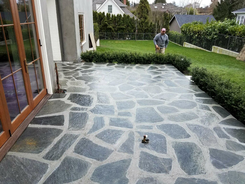 American Rose Garden - Backyard Stone Features - Bellevue, WA
