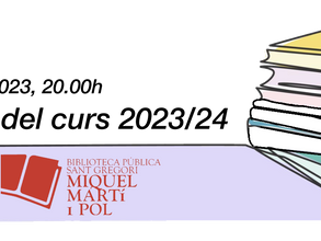 CLUB DE LECTURA. Presentació del curs 2023/24