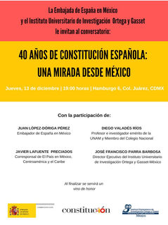 Invitación: 40 años de Constitución Española, una mirada desde México