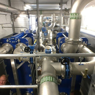 pipes inside of building that contribute to cooling system