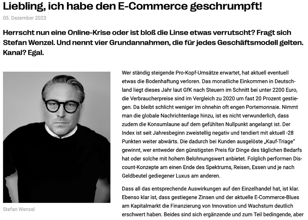 Gast-Artikel zur vermeintlichen Krise des Online-Handels 