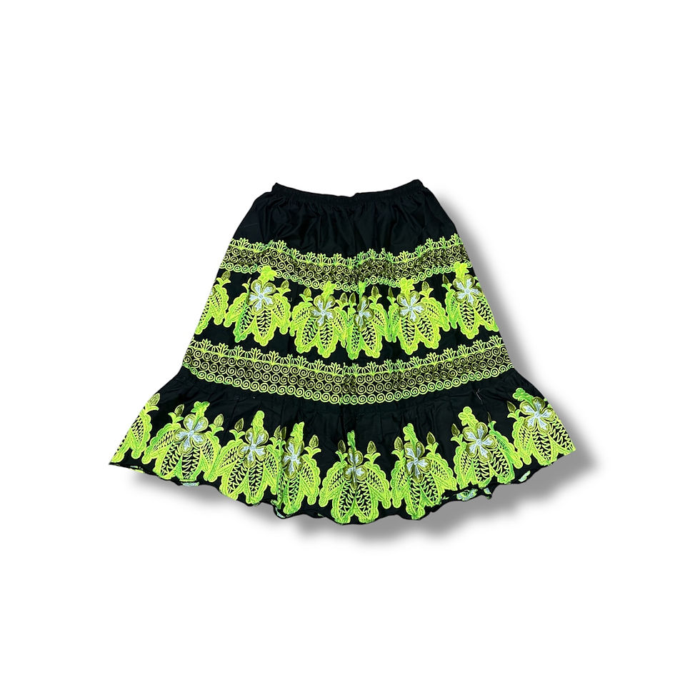 Light Green Flower Embroidery Skirt