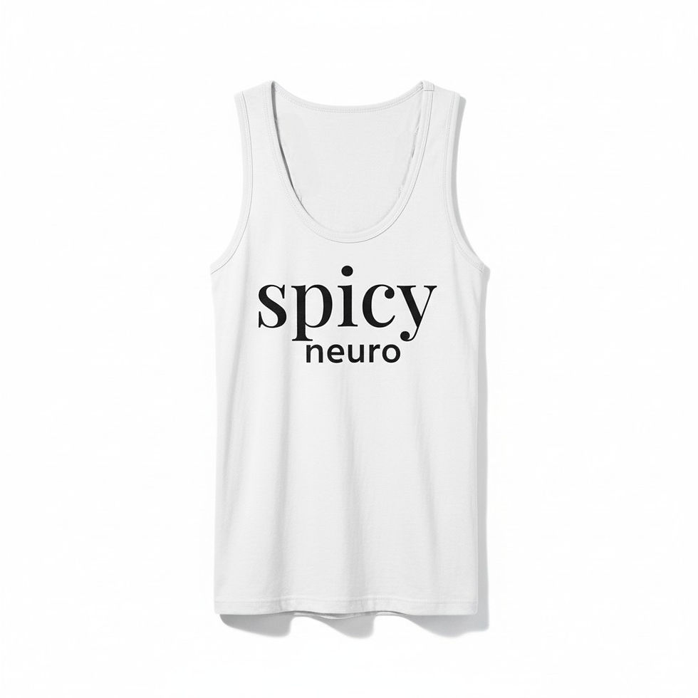 vest top on white background-the best top has text which says'spicyneuro'