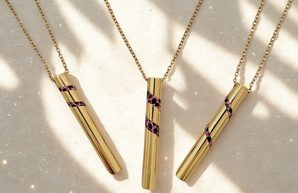 Chalumu Pink Leopard Breathing Necklaces