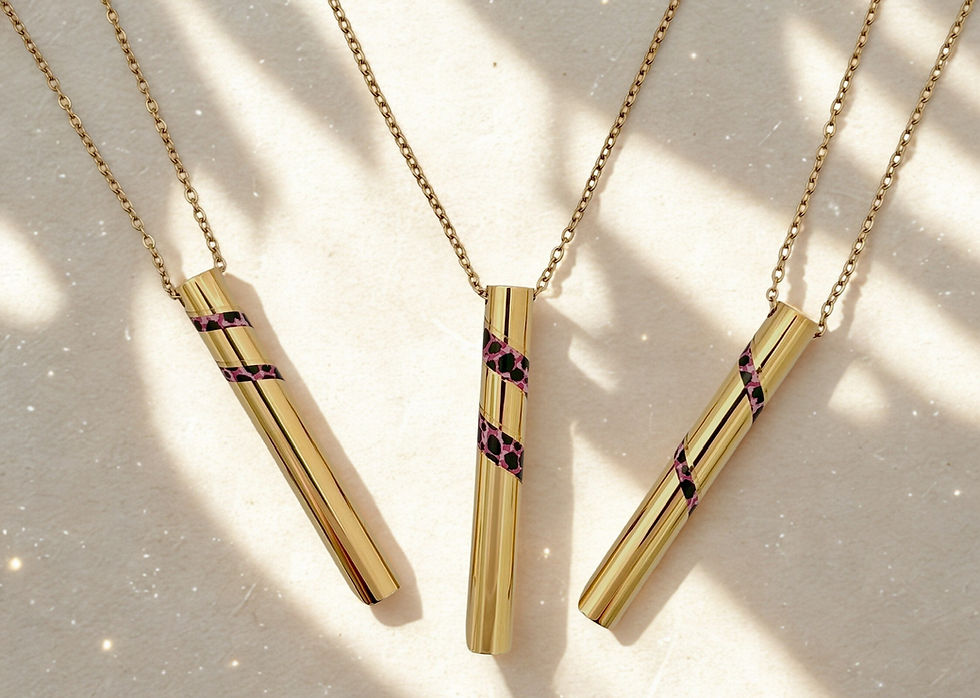 Chalumu Pink Leopard Breathing Necklaces