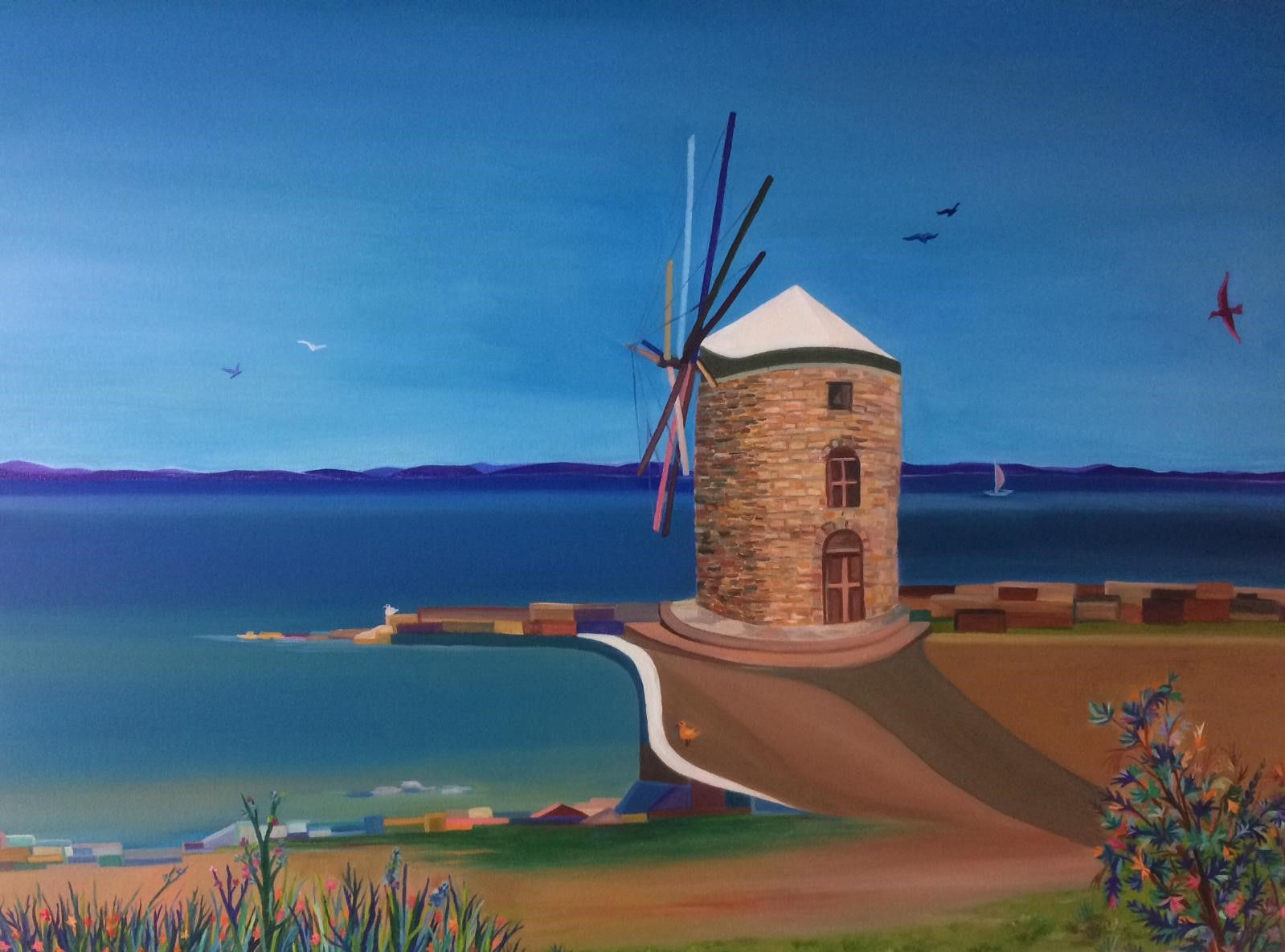 Yel Değirmeni - Ayhan Özoğuz - Orijinal Yağlı Boya Tablo