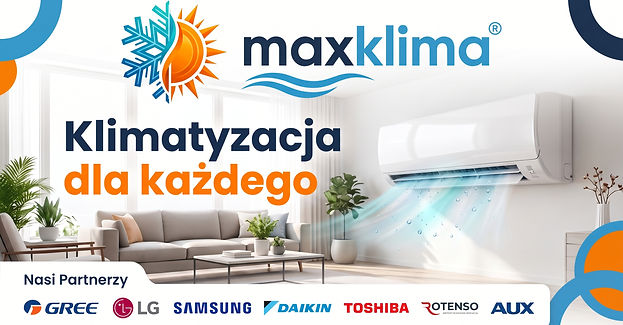 Baner informacyjny maxklima producenci klimatyzacji GREE_TOSHIBA_DAIKIN_ROTENSO_AUX_SAMSUN
