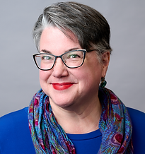 headshot of Jen Aldrich - white cis woman with short hair and glasses