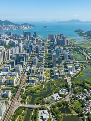 Aerial projection of Hong Kong's Northern Metropolis