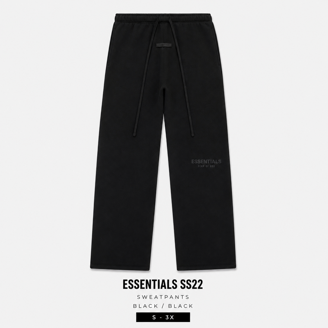 Essential PANTS-BLACK (LOOSE FIT)