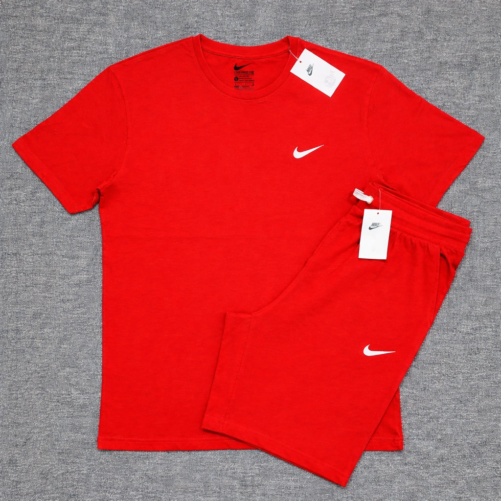 RED-NIKE CHECK SHORT SETS