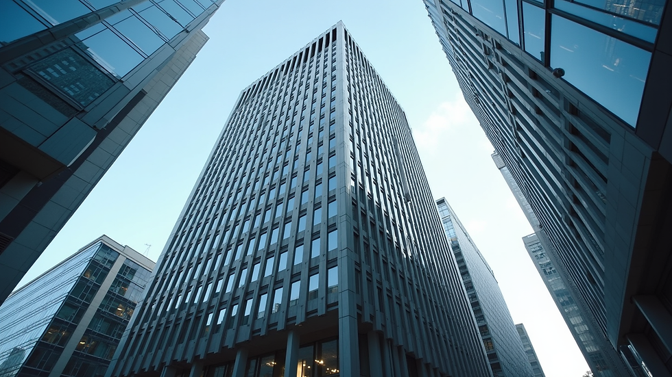 Eye-level view of a modern office building representing a legal advisory firm