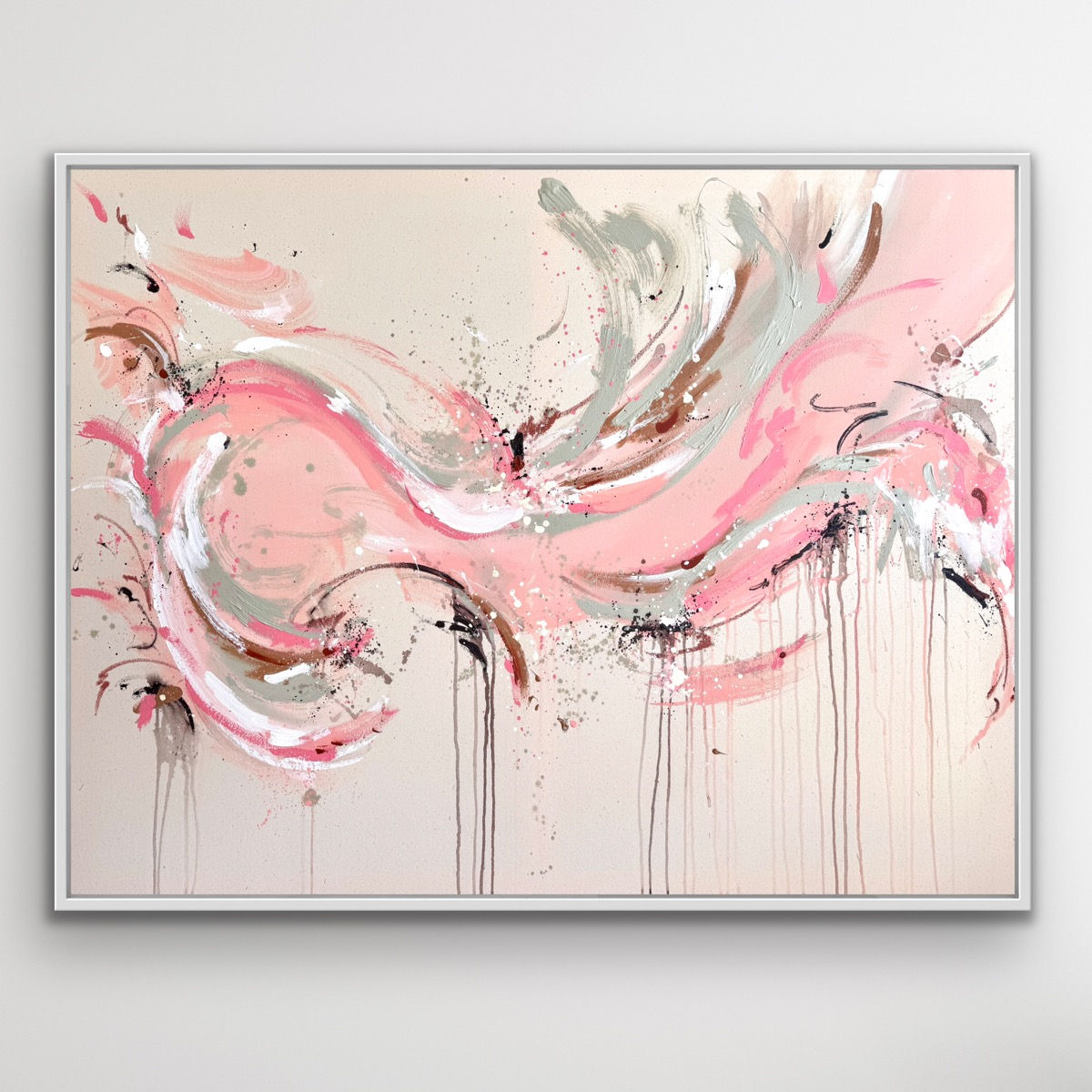 Soft Flow I 100x130 cm (gerahmt in weiß oder Eiche)