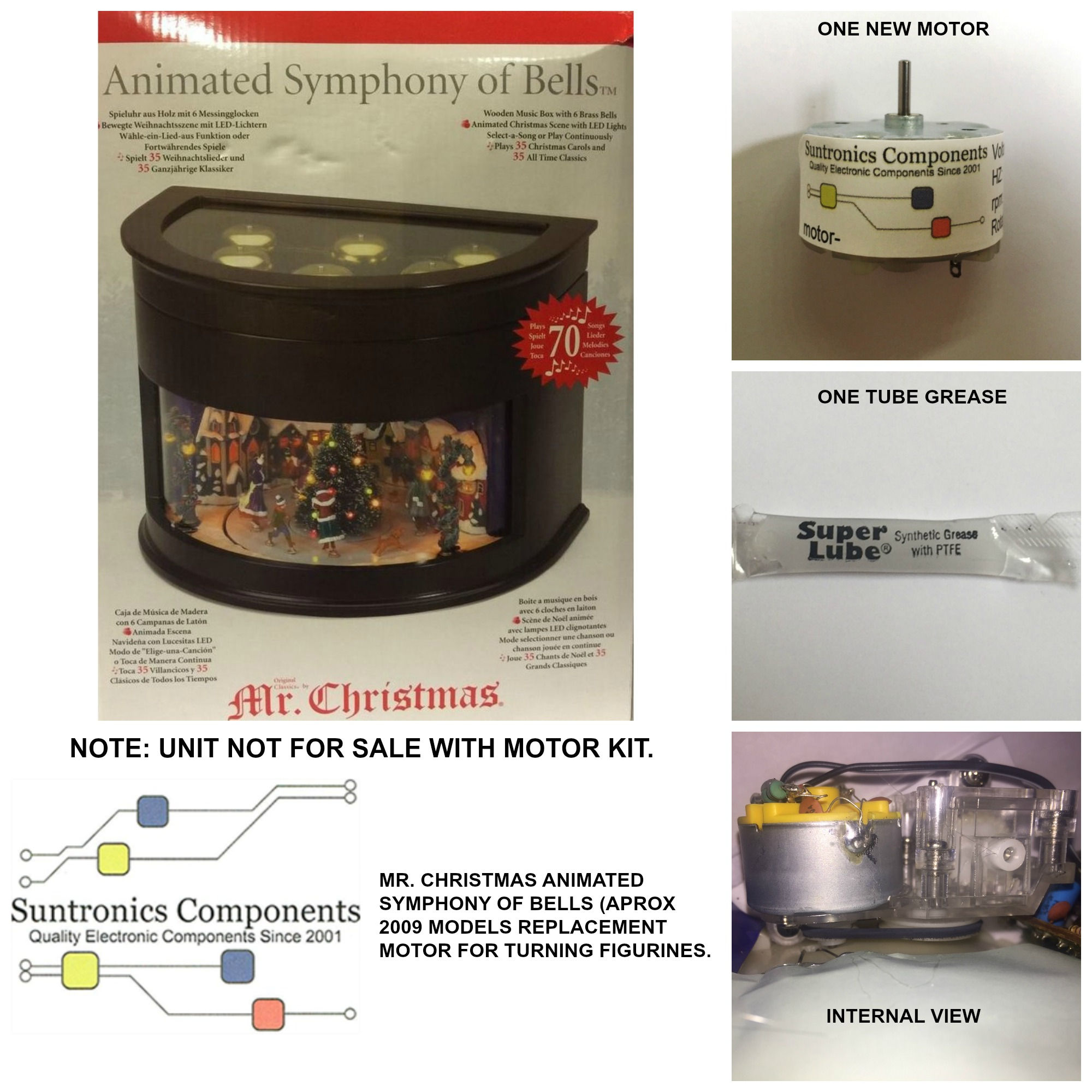 MR CHRISTMAS ANIMATED SYMPHONY OF BELLS (2009 APROX) REPLACEMENT PART MOTOR KIT