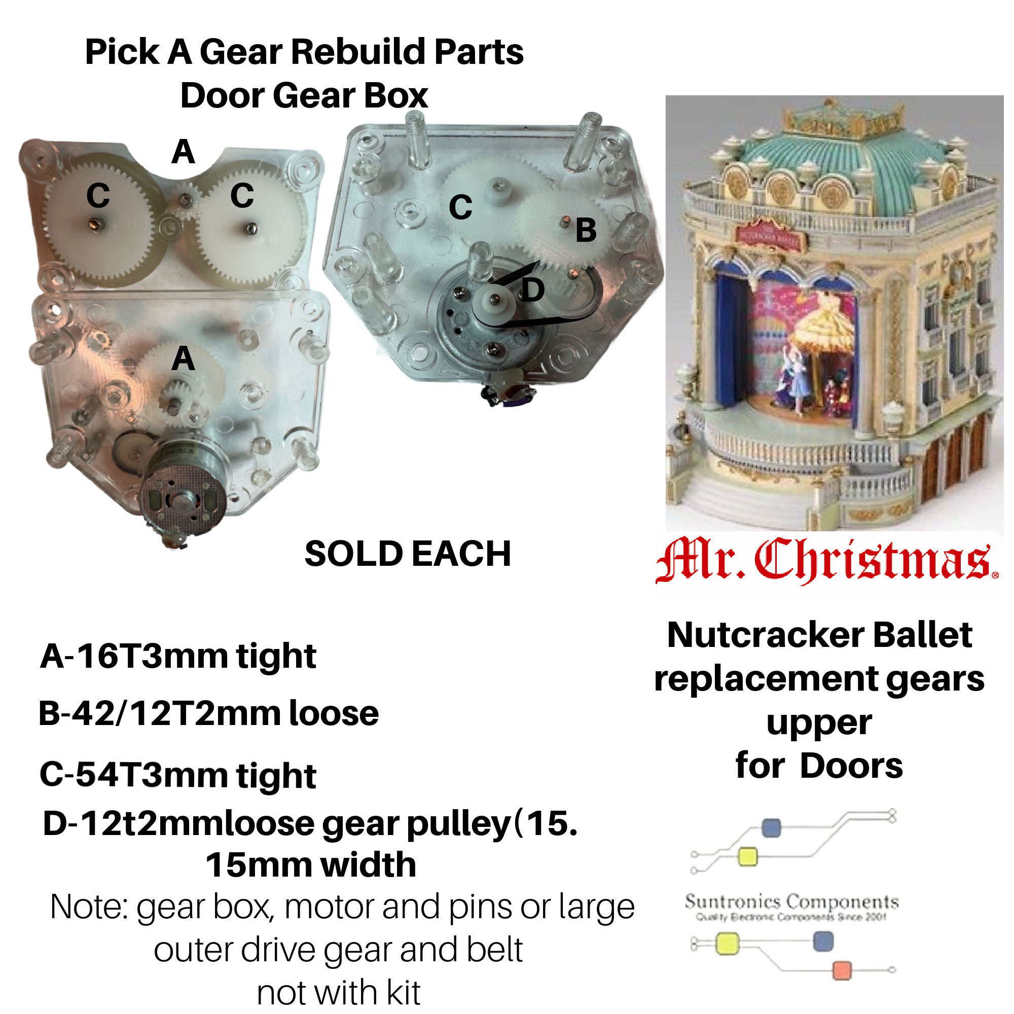 Mr Christmas Nutcracker Ballet Door Gears