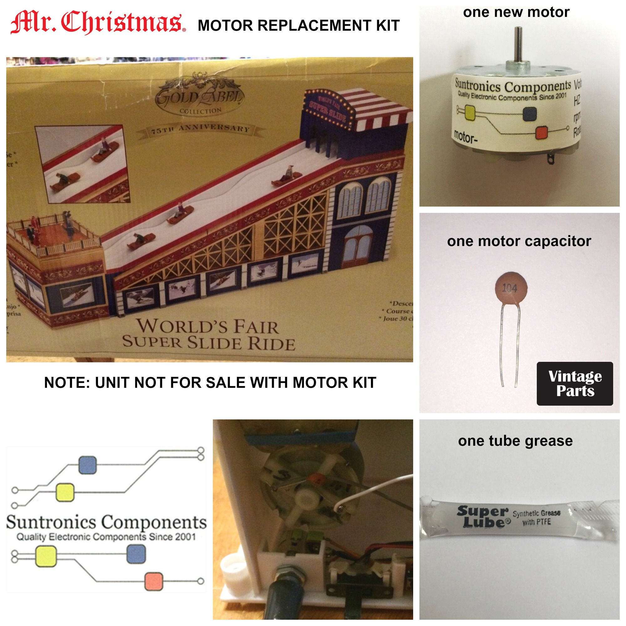 Mr. Christmas World's Fair Super Slide Ride Motor Kit