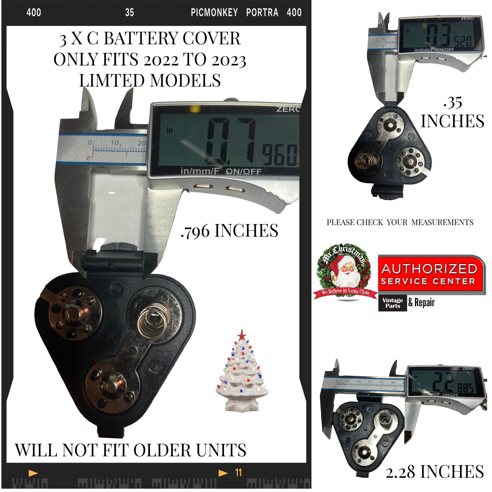 MR. CHRISTMAS CERAMIC PRODUCT 3XC BATTERY COVER  (K/TCCVP/0150)