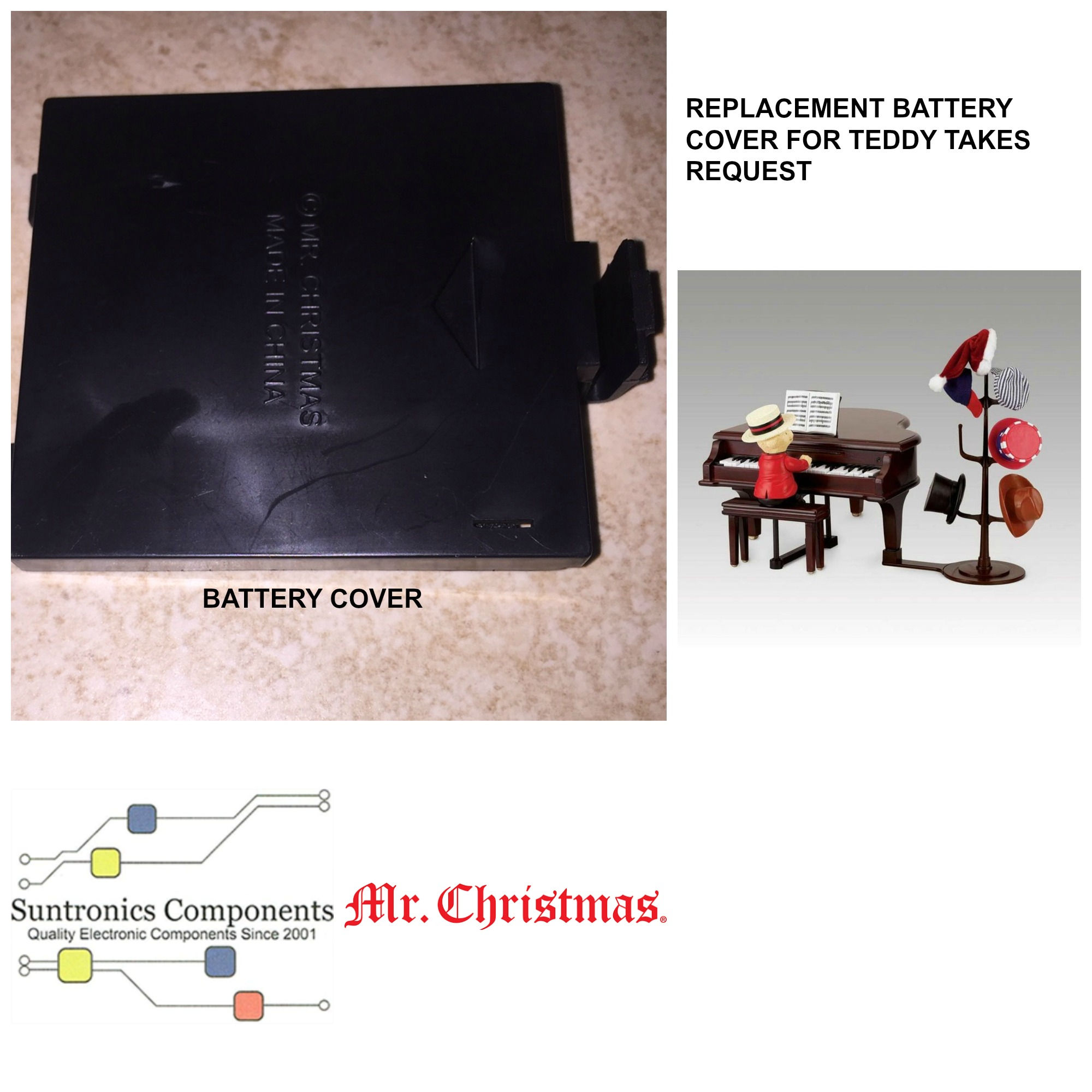 MR. Christmas Teddy Takes Request Battery Cover
